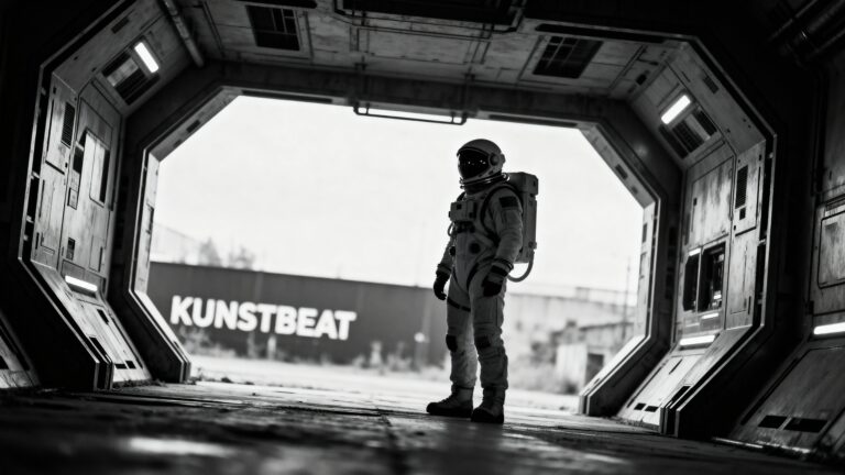 Astronaut in front of the studio
